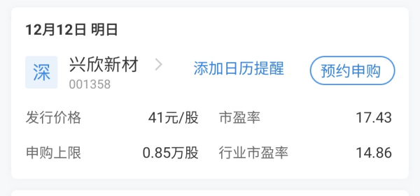 开云kaiyun中国官方网站 【明日新股】12月12日1只新股申购 你要打吗？