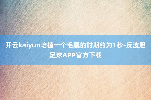 开云kaiyun培植一个毛囊的时期约为1秒-反波胆足球APP官方下载