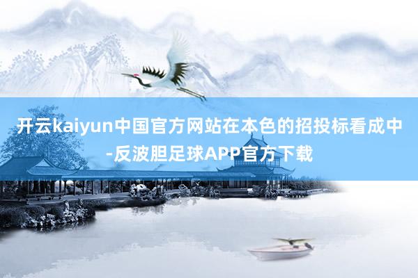 开云kaiyun中国官方网站在本色的招投标看成中-反波胆足球APP官方下载