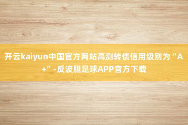 开云kaiyun中国官方网站高测转债信用级别为“A+”-反波胆足球APP官方下载
