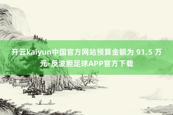 开云kaiyun中国官方网站预算金额为 91.5 万元-反波胆足球APP官方下载