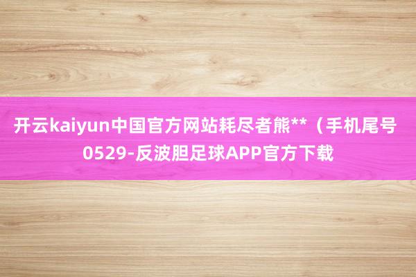 开云kaiyun中国官方网站耗尽者熊**（手机尾号 0529-反波胆足球APP官方下载