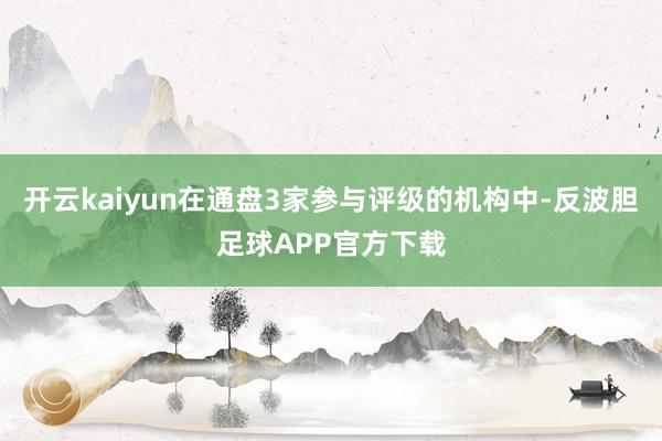 开云kaiyun在通盘3家参与评级的机构中-反波胆足球APP官方下载