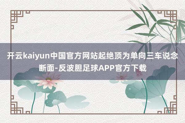 开云kaiyun中国官方网站起绝顶为单向三车说念断面-反波胆足球APP官方下载