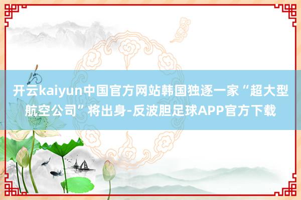 开云kaiyun中国官方网站韩国独逐一家“超大型航空公司”将出身-反波胆足球APP官方下载